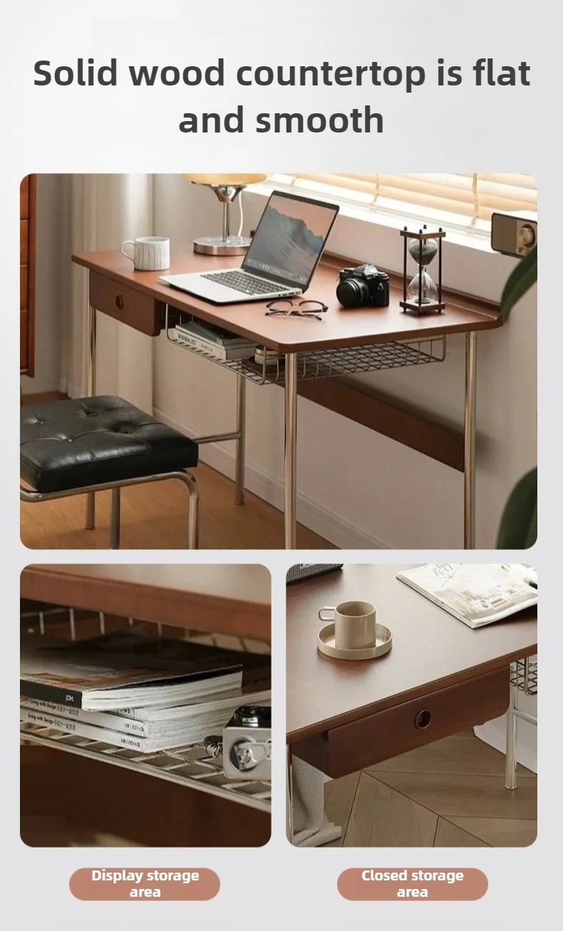 Retro Wood Office Desks Creative Bedroom Dressing Tables Simple Living Room Multifunctional Storage Desk Study Room Table