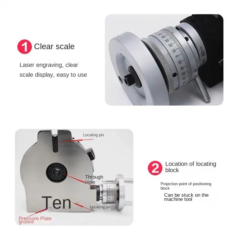 4 Inches Rotary Table Milling Indexing Head Universal Indexing Plate with Three-Jaw Chuck for Vertical And Horizontal Milling