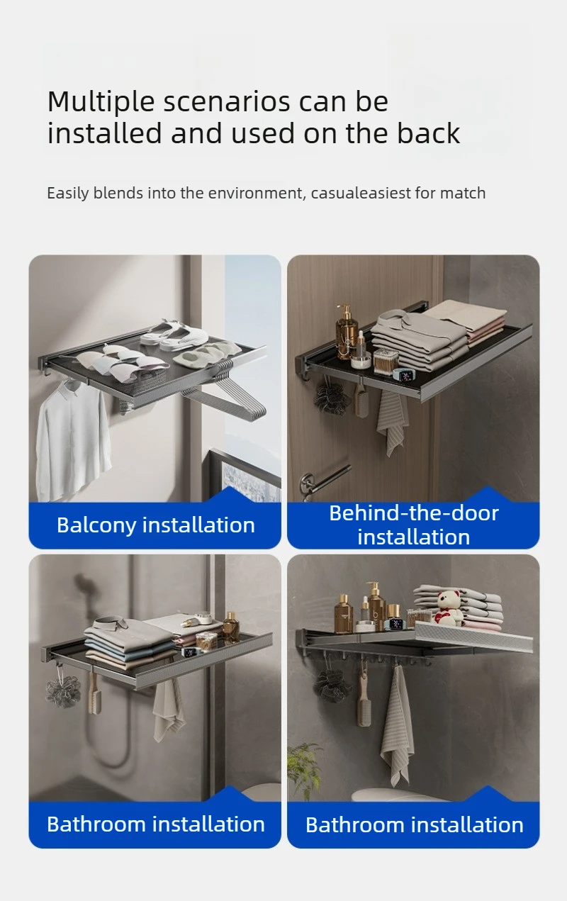 Foldable Balcony Shoe Drying Sock Drying Clothes Drying Rack Window Railing Telescopic Invisible Non Perforated Drying Net