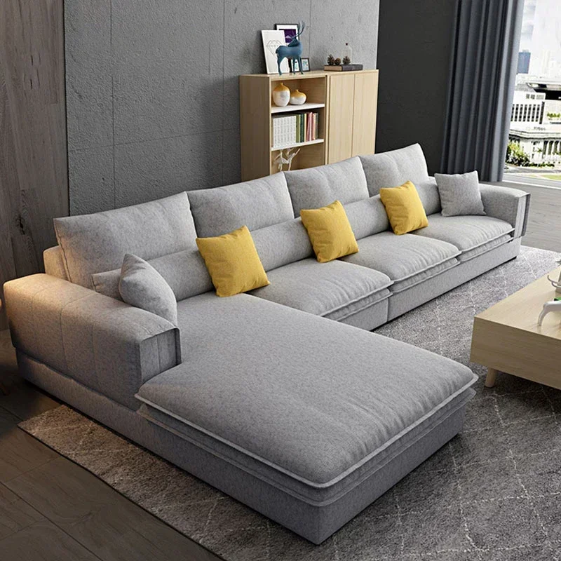 Y1 Cheap Nordic Modern Sofa Design L Shape Fabric Velvet Lounge Sectional Office Recline Sofa Set Furniture Couch Living Room So