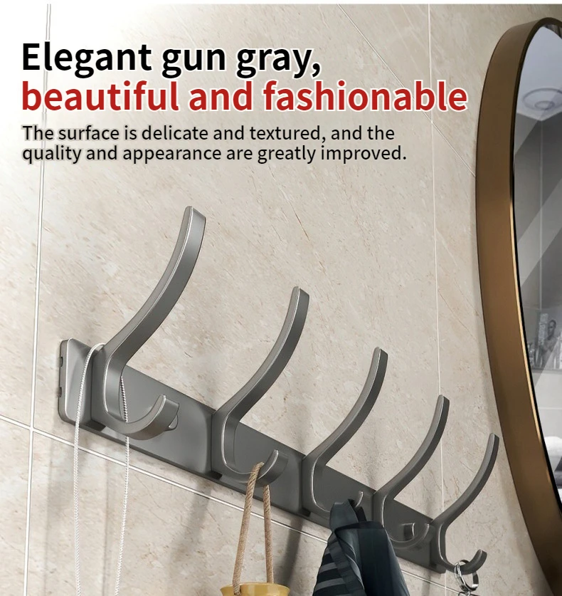 Wall-mounted and Door-Back Hanging Hooks, No-Drill, Strong Load Capacity for Entryway, Clothing & Hat Hooks