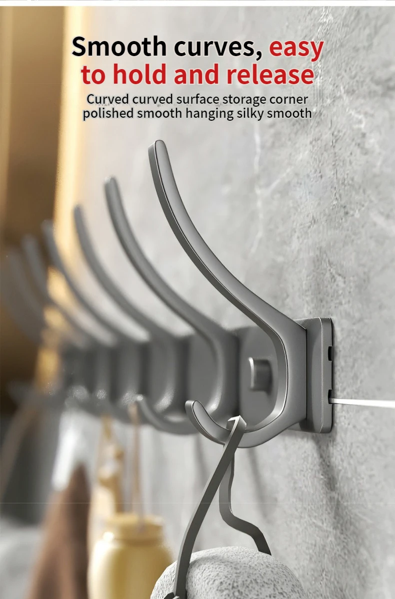 Wall-mounted and Door-Back Hanging Hooks, No-Drill, Strong Load Capacity for Entryway, Clothing & Hat Hooks
