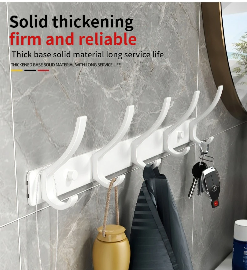 Wall-mounted and Door-Back Hanging Hooks, No-Drill, Strong Load Capacity for Entryway, Clothing & Hat Hooks