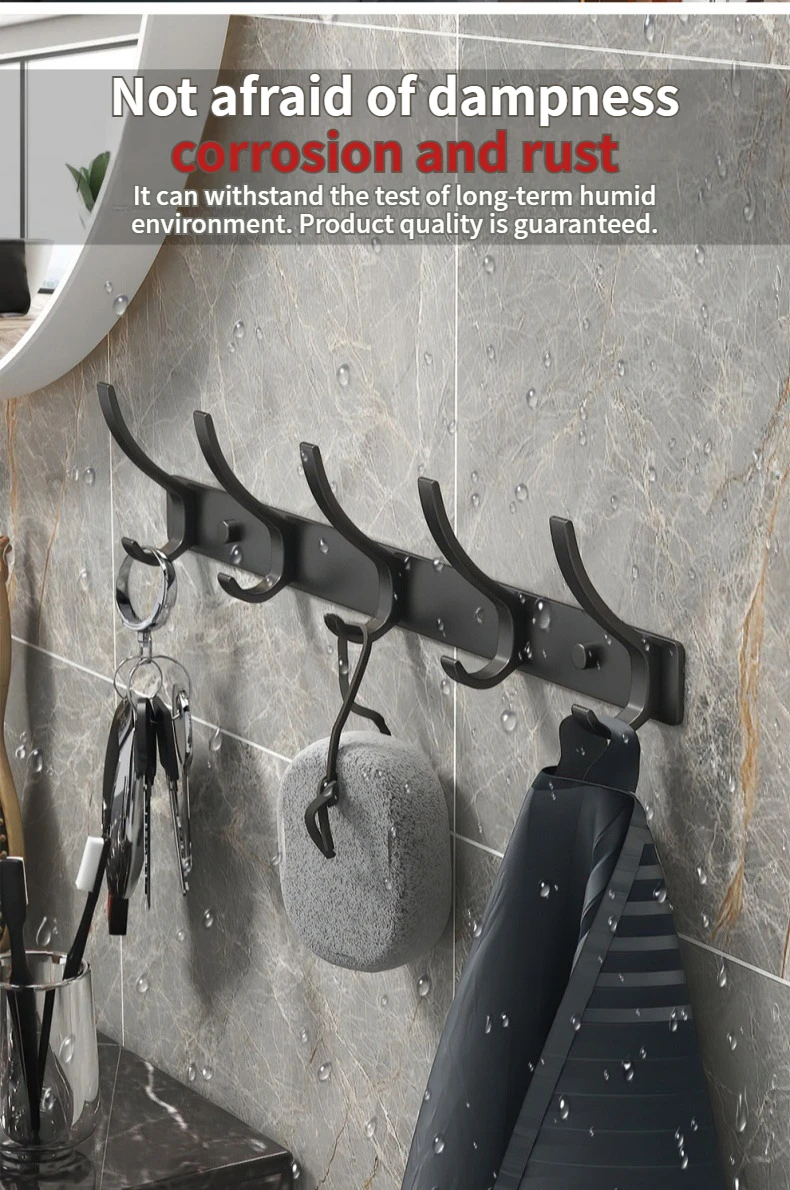 Wall-mounted and Door-Back Hanging Hooks, No-Drill, Strong Load Capacity for Entryway, Clothing & Hat Hooks