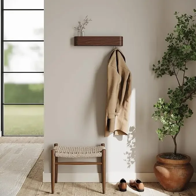 Door-Mounted Organizer Scandinavian Wall Shelf for Bedroom/Hallway/Closet Storage Solution for Coats & Accessories Nordic Modern