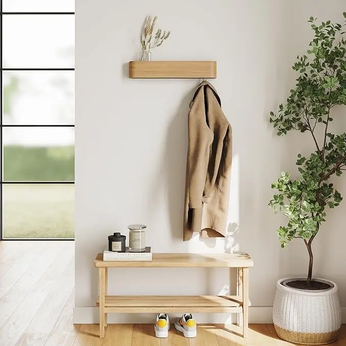 Door-Mounted Organizer Scandinavian Wall Shelf for Bedroom/Hallway/Closet Storage Solution for Coats & Accessories Nordic Modern