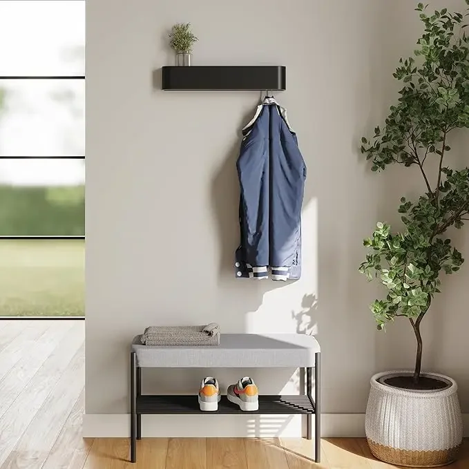 Door-Mounted Organizer Scandinavian Wall Shelf for Bedroom/Hallway/Closet Storage Solution for Coats & Accessories Nordic Modern