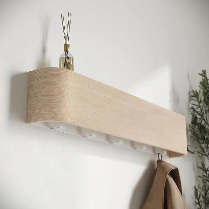 Door-Mounted Organizer Scandinavian Wall Shelf for Bedroom/Hallway/Closet Storage Solution for Coats & Accessories Nordic Modern
