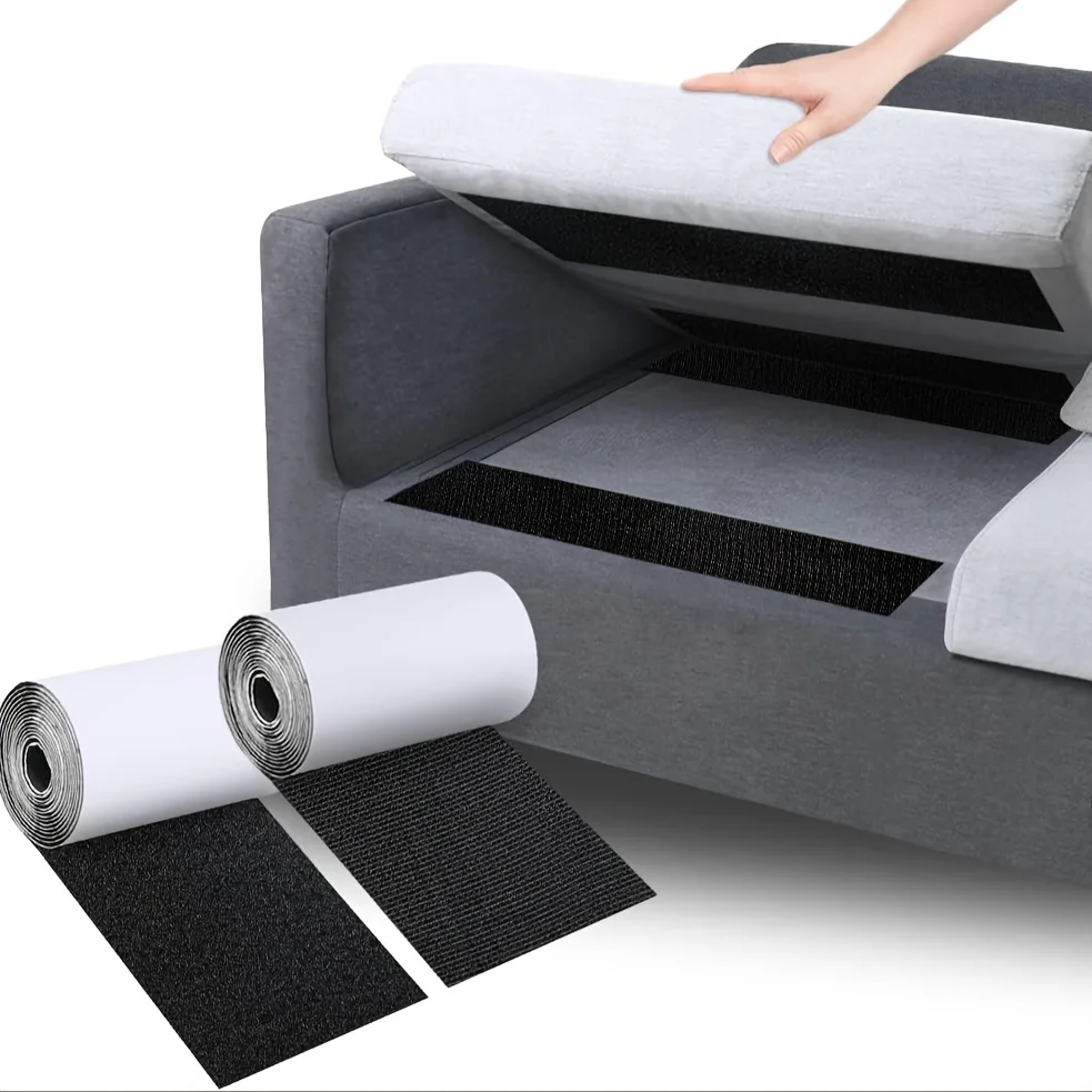 1/2 Rolls Couch Cushion Grip Tape Keep Couch Cushions From Sliding - Non Slip Cushion Pads,Strips with Adhesive for Fabric