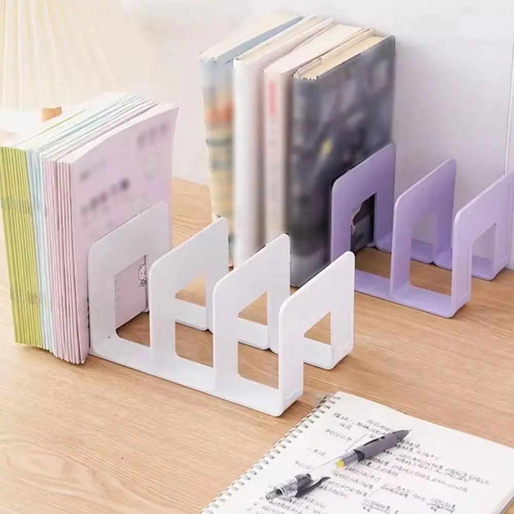 Four Sided Bookshelf Partition Book Clip Rack Book Baffle, Desktop Storage,Fixed Books,Creative Student Office Book Shelf