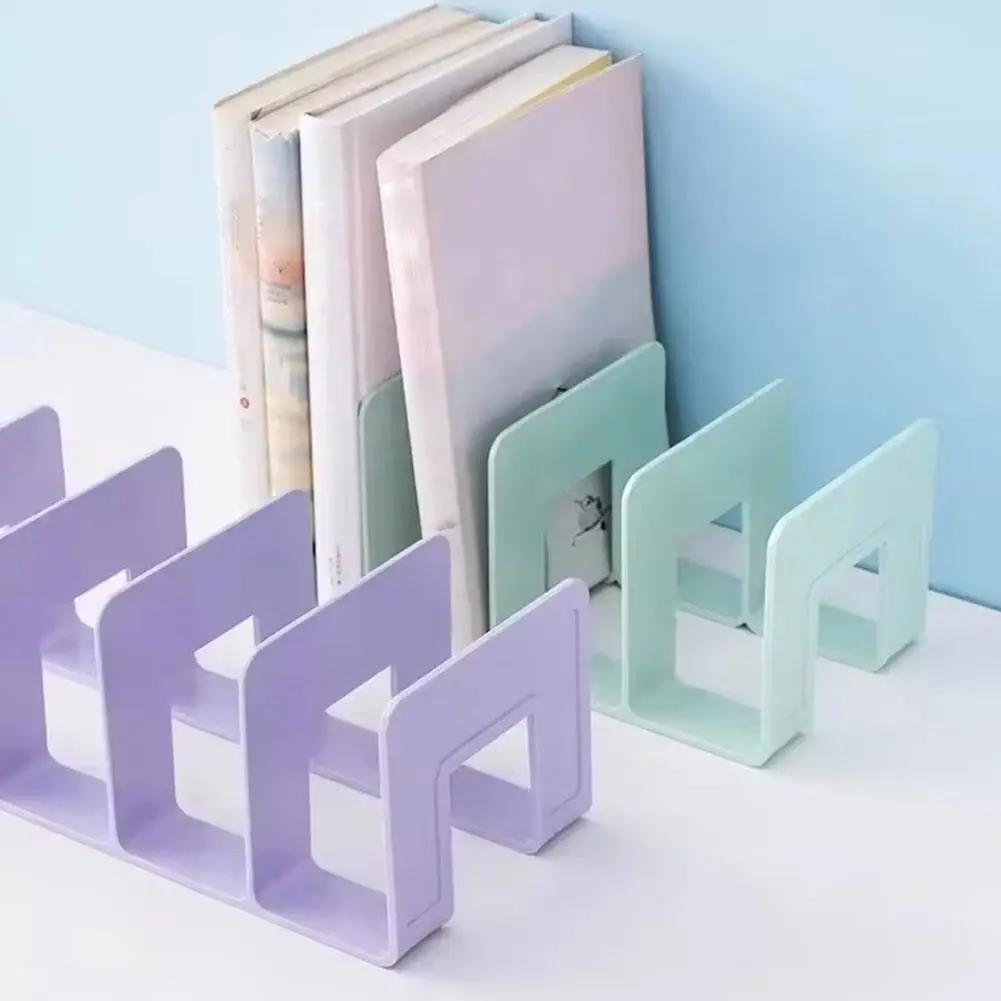 Four Sided Bookshelf Partition Book Clip Rack Book Baffle, Desktop Storage,Fixed Books,Creative Student Office Book Shelf