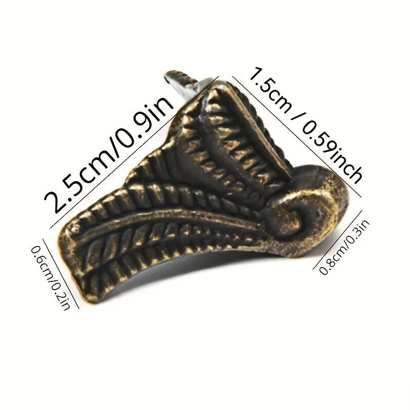 20PCS Antique Box Bracket Antique Corner Protectors Jewelry Box Decorative Leg Corner Bracket Wooden Case Feet Leg 
