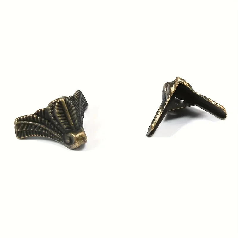 20PCS Antique Box Bracket Antique Corner Protectors Jewelry Box Decorative Leg Corner Bracket Wooden Case Feet Leg 