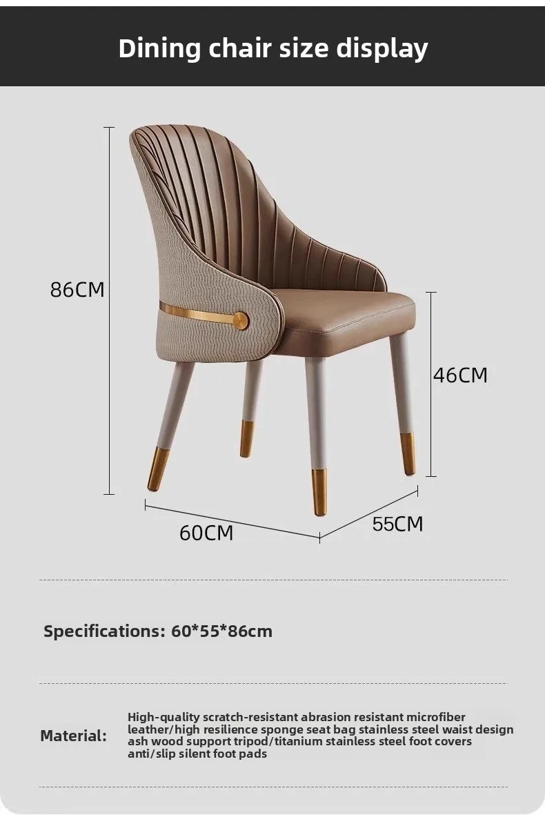 High End Modern Nordic Dining Chair Luxury Hotel Lobby Commercial Home Use Designer Chair