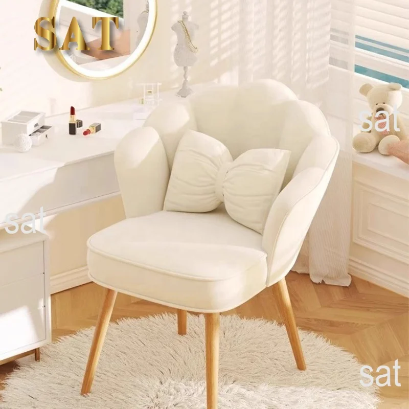 Makeup chair for girls, bedroom, high-end feel, dressing table stool,  new makeup stool, home light luxury backrest chair