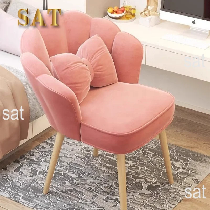 Makeup chair for girls, bedroom, high-end feel, dressing table stool,  new makeup stool, home light luxury backrest chair