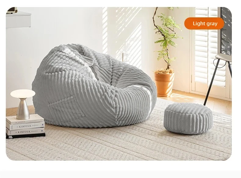 Pouf Modular Upholstered Bean Bag Sofas Glass Sleeping Function Rocking Bean Bag Sofas Beads Cushion Puff Con Relleno Furniture