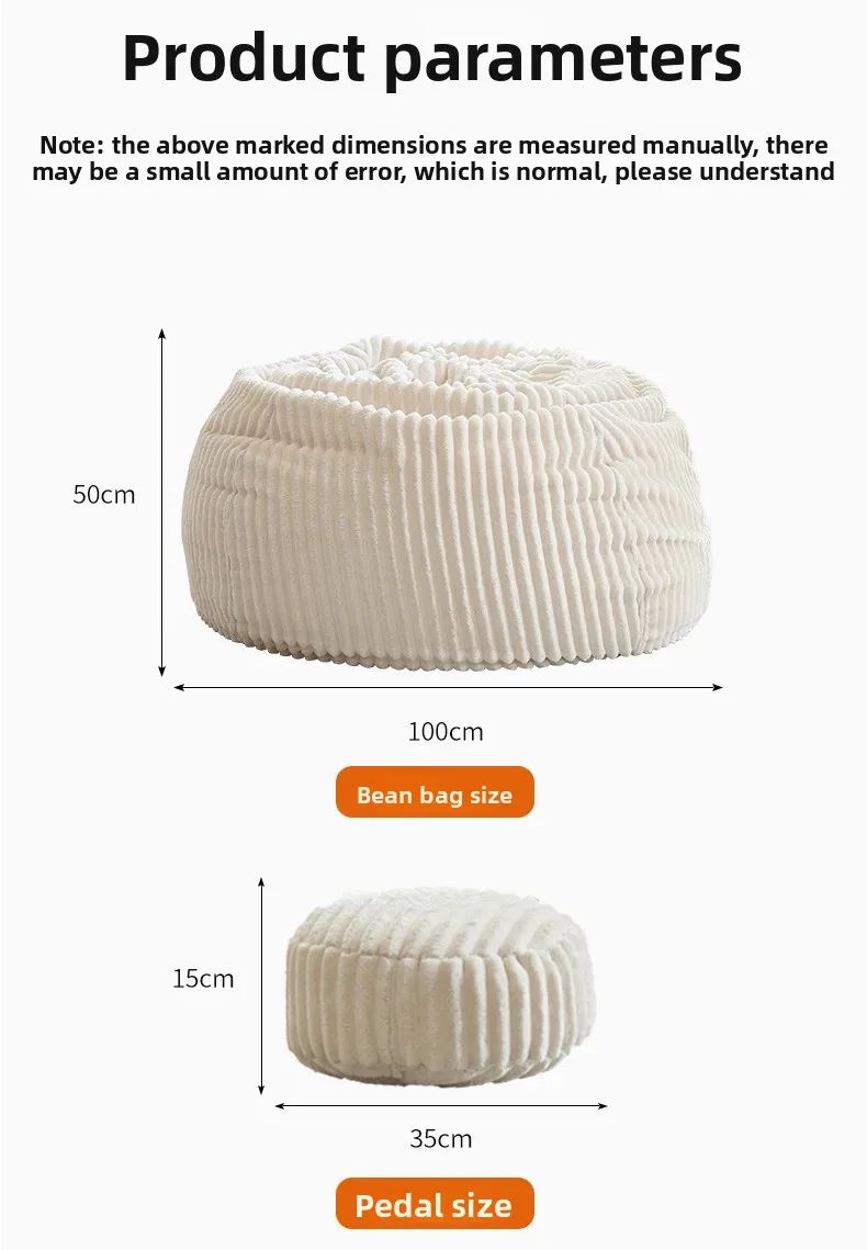 Pouf Modular Upholstered Bean Bag Sofas Glass Sleeping Function Rocking Bean Bag Sofas Beads Cushion Puff Con Relleno Furniture