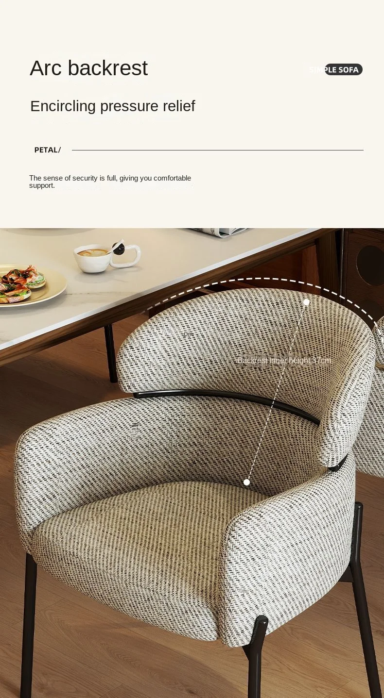Italian Minimalist Dining Chair Light Luxury Home Retro Restaurant Hotel Chair Light Luxury Nordic Dining Table Backrest Chair