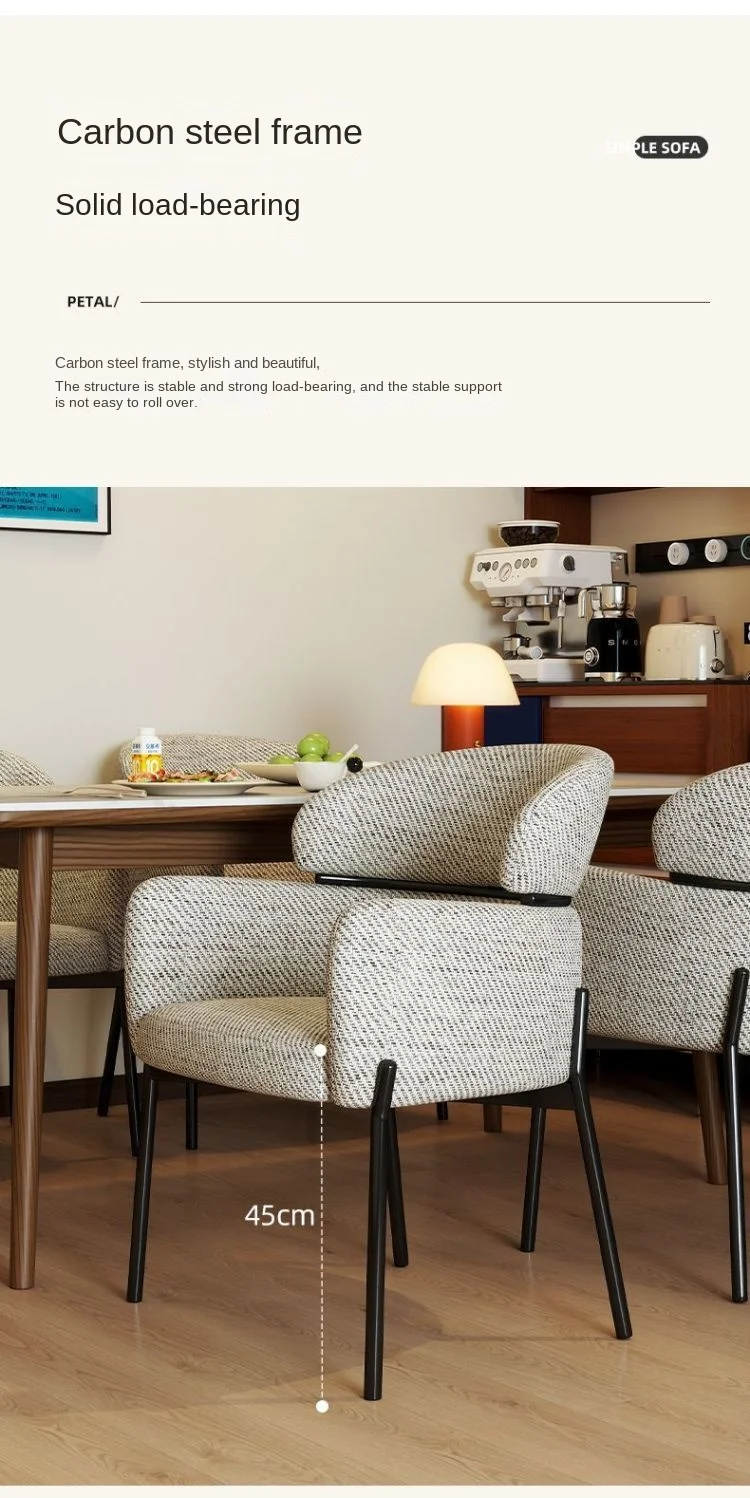 Italian Minimalist Dining Chair Light Luxury Home Retro Restaurant Hotel Chair Light Luxury Nordic Dining Table Backrest Chair