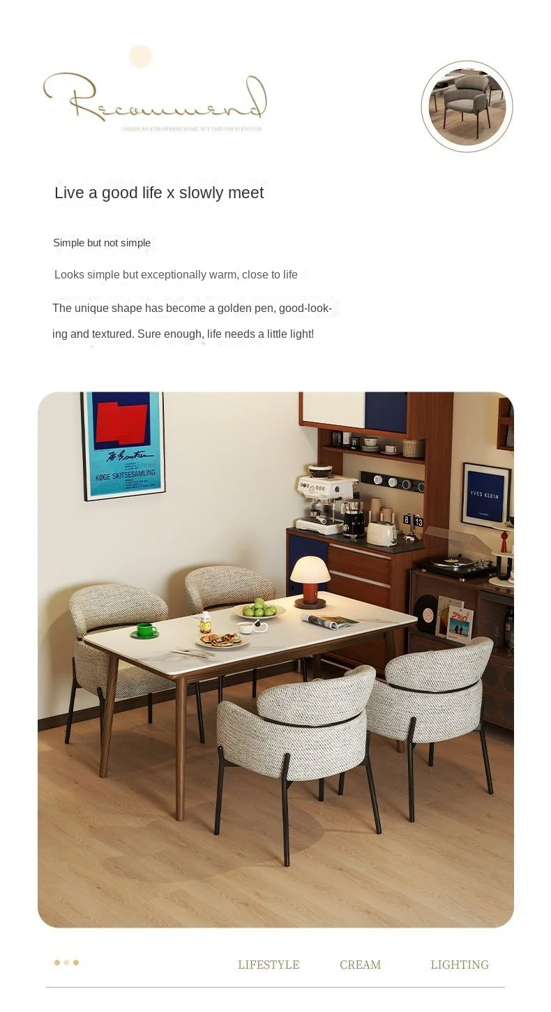 Italian Minimalist Dining Chair Light Luxury Home Retro Restaurant Hotel Chair Light Luxury Nordic Dining Table Backrest Chair