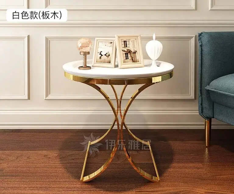 Light Sofa Table Italian Rock Luxury Living Room Plate Storage Table Coffee Coffee Balcony Round Table Side Tables