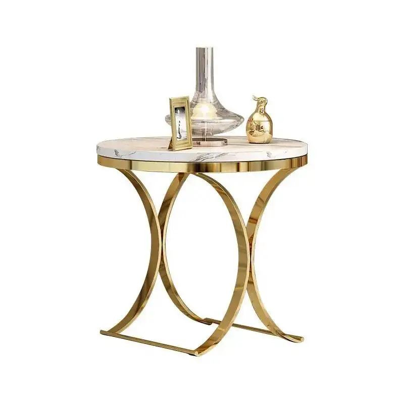 Light Sofa Table Italian Rock Luxury Living Room Plate Storage Table Coffee Coffee Balcony Round Table Side Tables