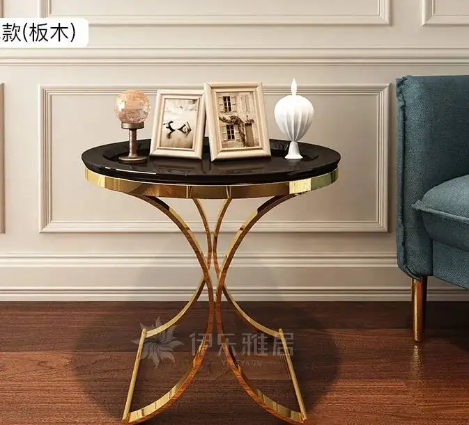 Light Sofa Table Italian Rock Luxury Living Room Plate Storage Table Coffee Coffee Balcony Round Table Side Tables