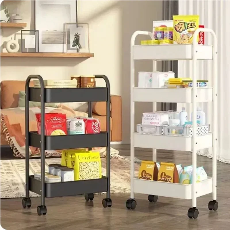 Multi-layer Rolling Cart, 5-Tier Slim Storage Shelf for Kitchen Bathroom Bedroom, Mobile Organizer with Wheels