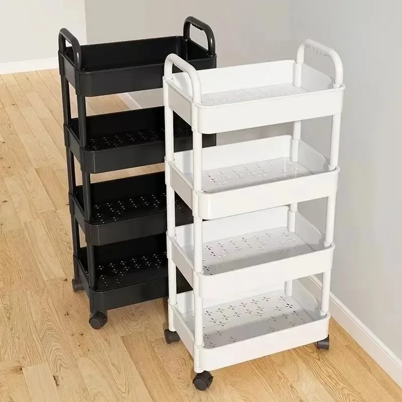 Multi-layer Rolling Cart, 5-Tier Slim Storage Shelf for Kitchen Bathroom Bedroom, Mobile Organizer with Wheels