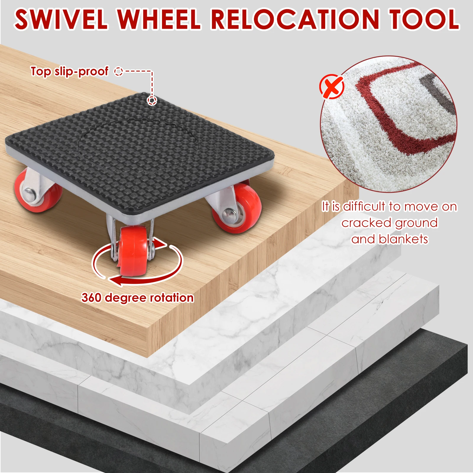 5/7 Pcs Furniture Mover Tool Set Heavy Stuffs Moving Roller with 360° Rotating Wheels Professional Moving Tools for Moving Sofa