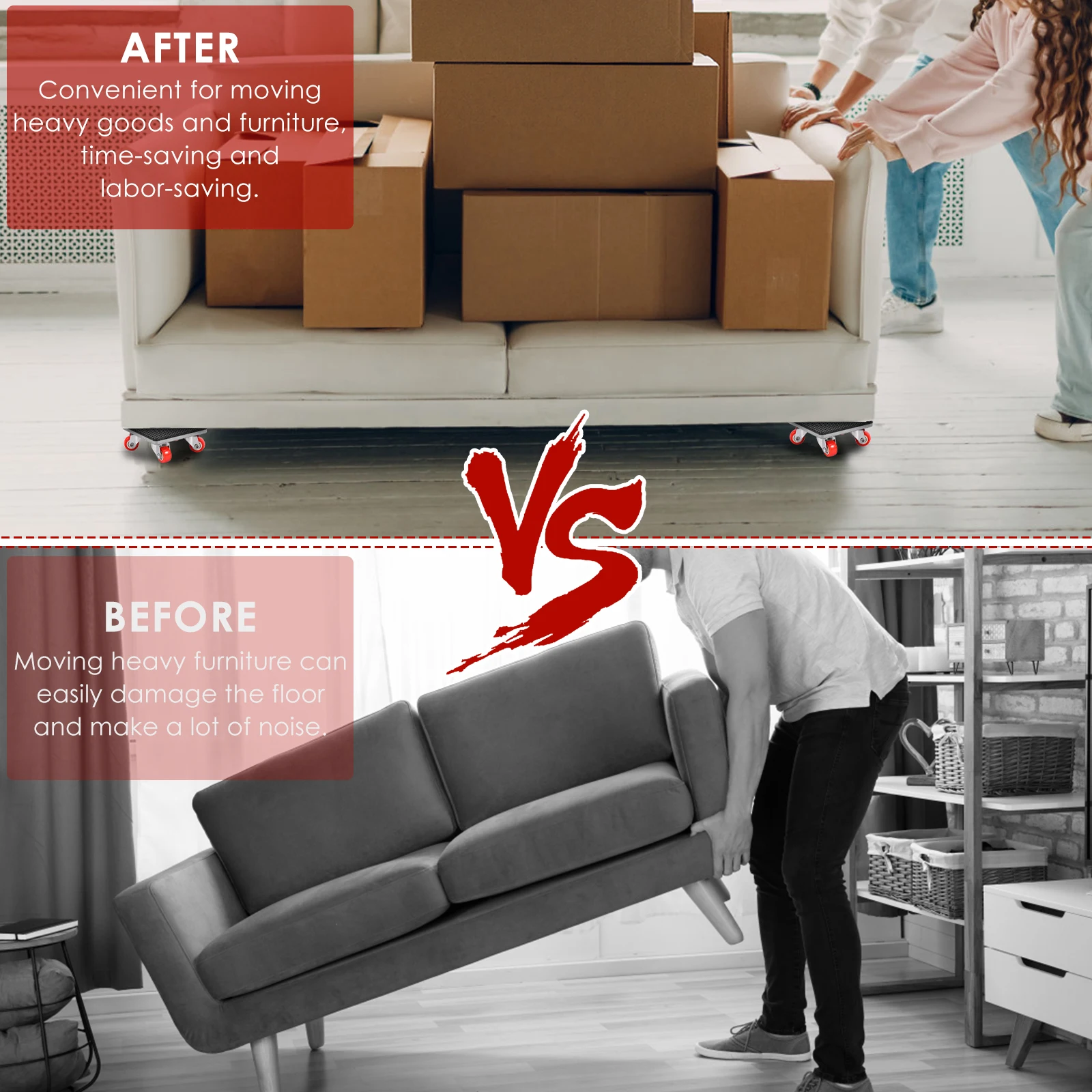 5/7 Pcs Furniture Mover Tool Set Heavy Stuffs Moving Roller with 360° Rotating Wheels Professional Moving Tools for Moving Sofa