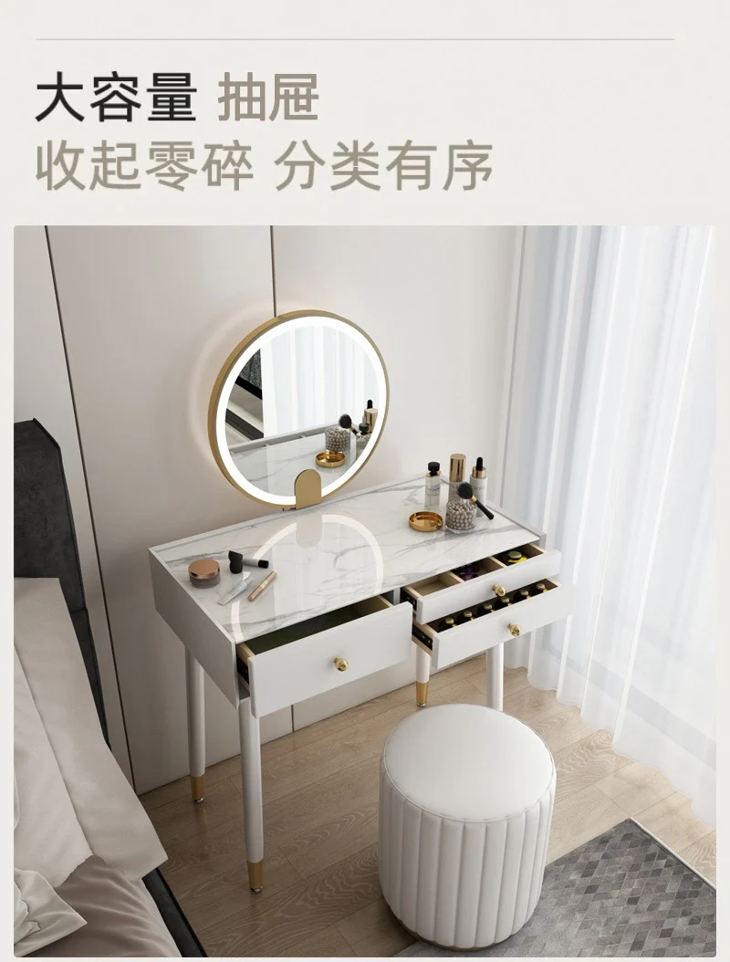 Modern Trendy Vanity Table Elegant Minimalist Ornate Compact Vanity Table Aesthetic With Storage Meuble De Chambre Furniture