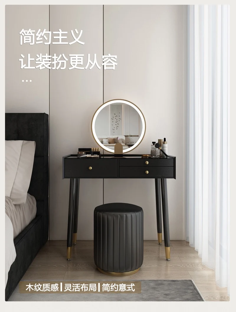 Modern Trendy Vanity Table Elegant Minimalist Ornate Compact Vanity Table Aesthetic With Storage Meuble De Chambre Furniture