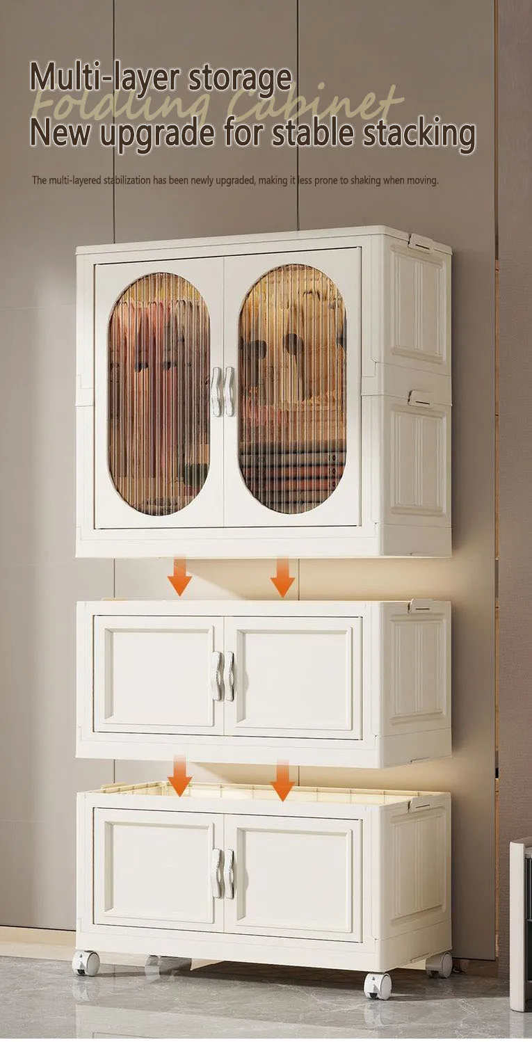 Foldable Baby Closet Plastic Infant Wardrobe Children's Clothing Storage Cabinet for Home Bedroom No Installation Needed