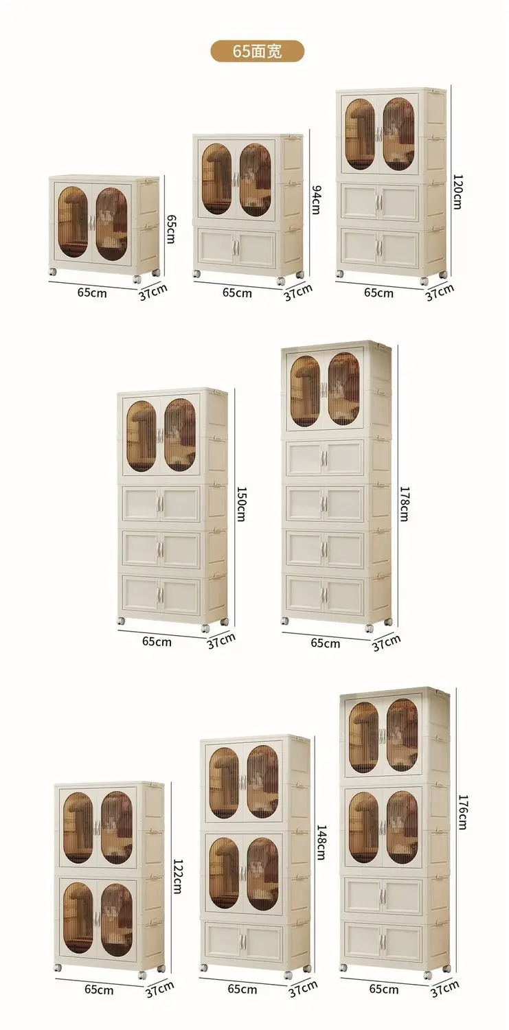 Foldable Baby Closet Plastic Infant Wardrobe Children's Clothing Storage Cabinet for Home Bedroom No Installation Needed
