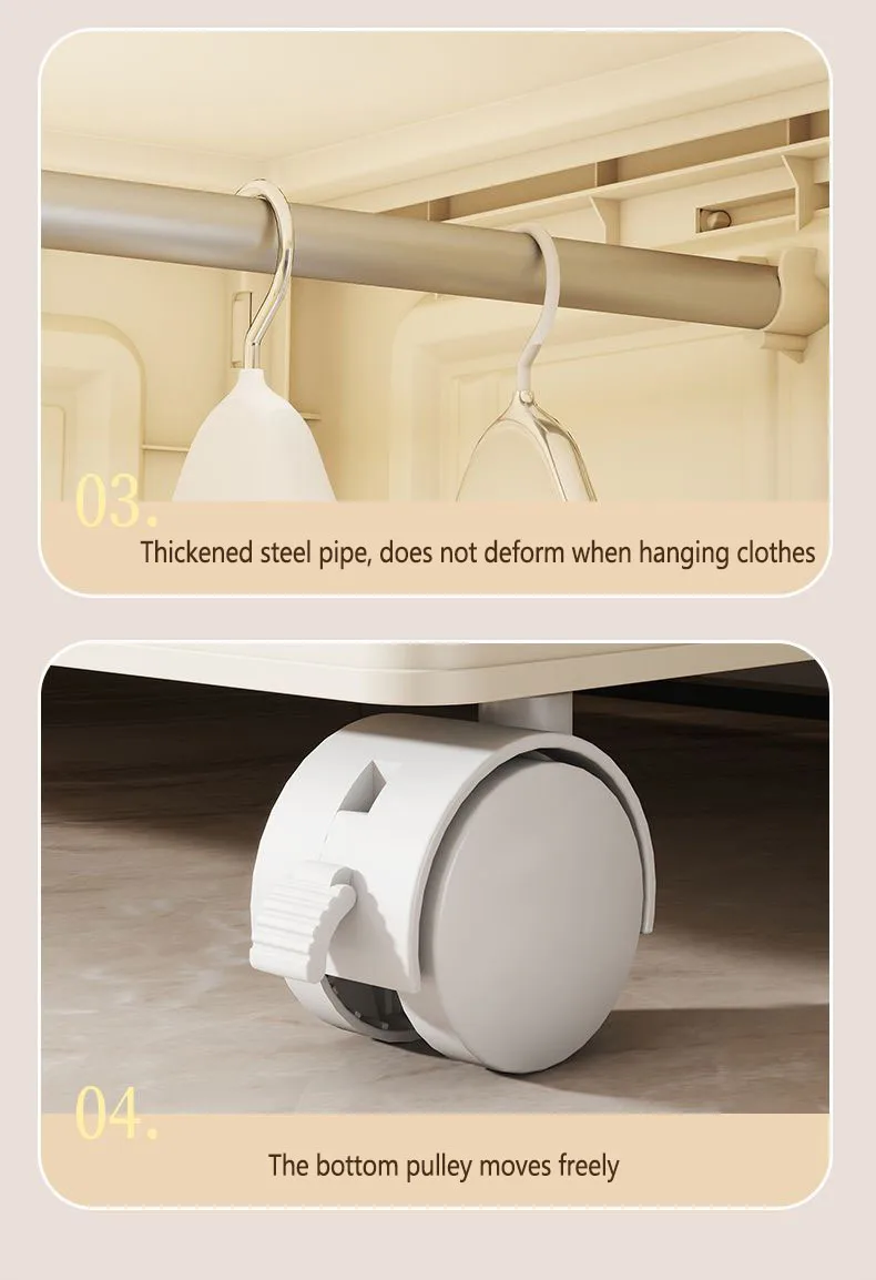 Foldable Baby Closet Plastic Infant Wardrobe Children's Clothing Storage Cabinet for Home Bedroom No Installation Needed