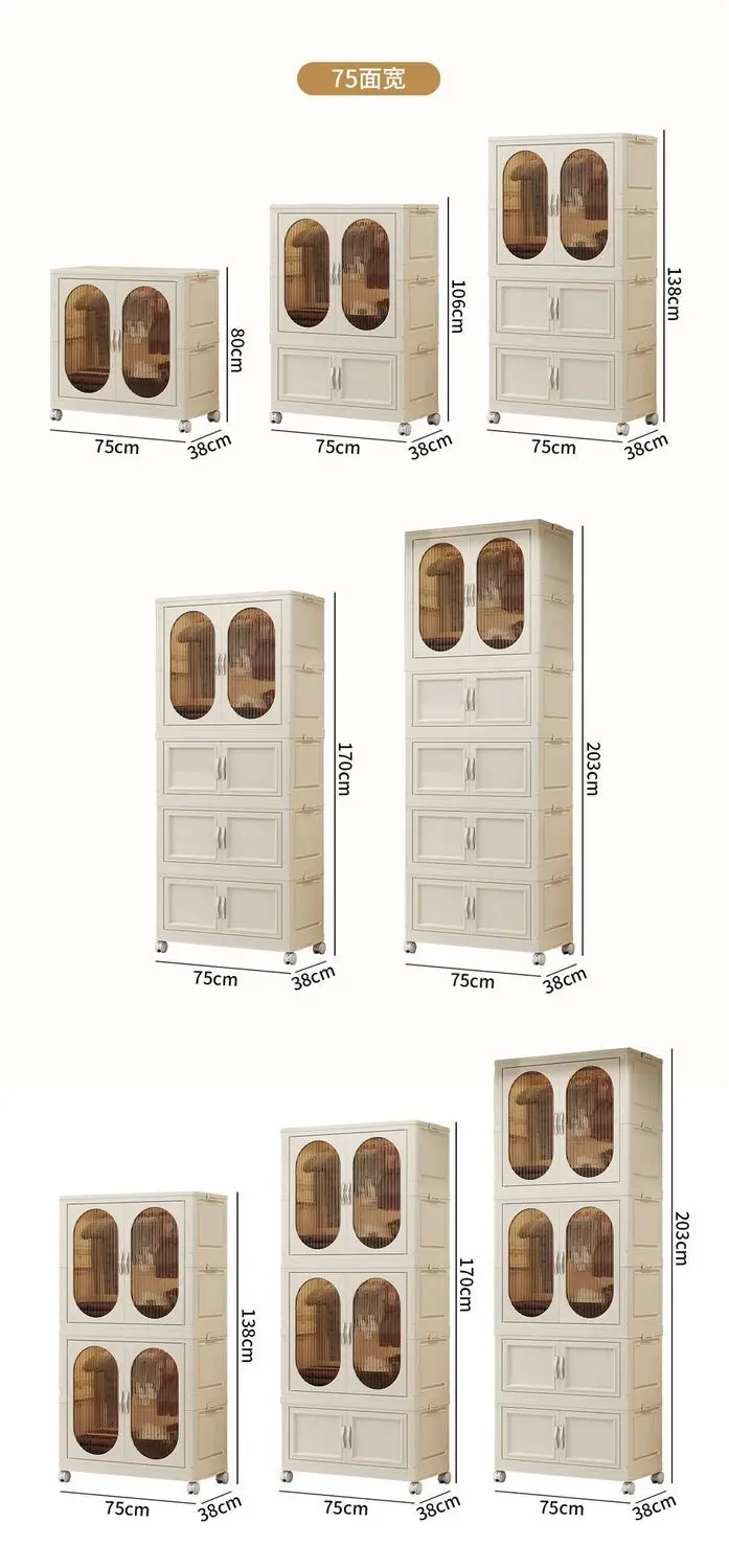 Foldable Baby Closet Plastic Infant Wardrobe Children's Clothing Storage Cabinet for Home Bedroom No Installation Needed