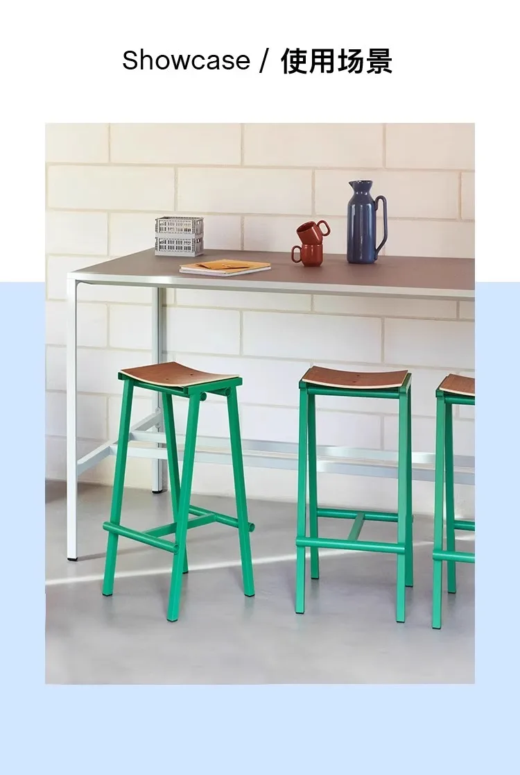MOMO Wrought Iron Bar Stool Simple Design High Chair for Home Island Cafe Minimalist Designer Stool for Kitchen Table