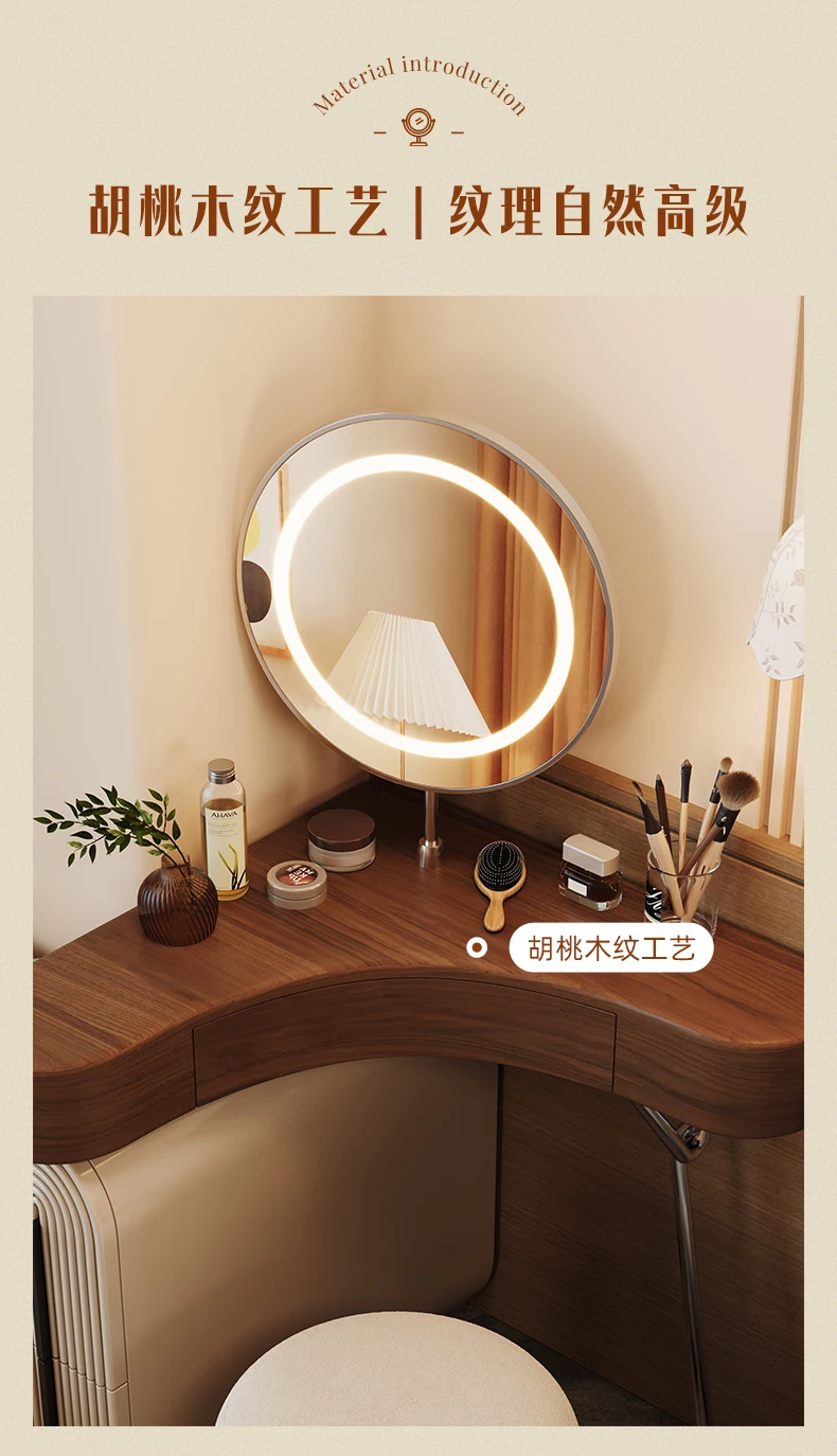 Vintage Unique Vanity Table Aesthetic Elegant Beauty Premium Vanity Table Classic Corner Meuble De Chambre Bedroom Furniture