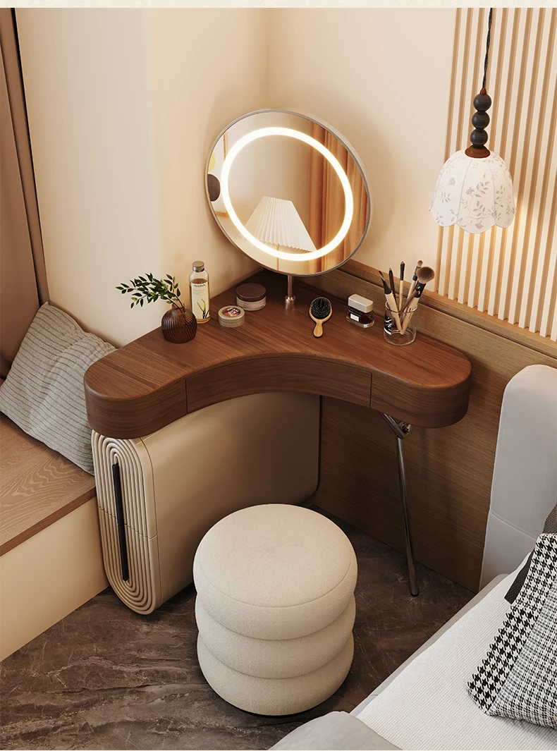Vintage Unique Vanity Table Aesthetic Elegant Beauty Premium Vanity Table Classic Corner Meuble De Chambre Bedroom Furniture