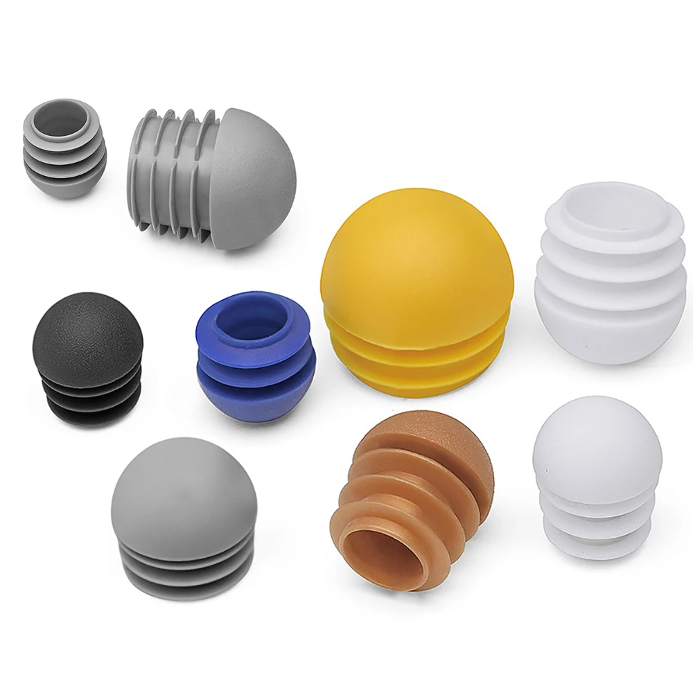 Plastic Round Pipe Plug13mm-76mm End Caps Blanking Plugs Bung Tube Pipe Inserts Black/White/Yellow/Grey Domed End Caps