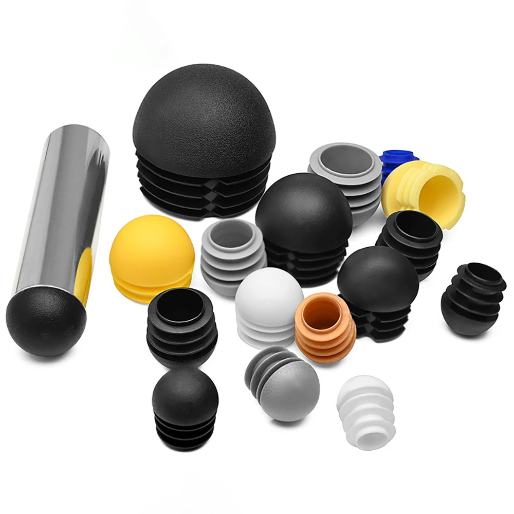 Plastic Round Pipe Plug13mm-76mm End Caps Blanking Plugs Bung Tube Pipe Inserts Black/White/Yellow/Grey Domed End Caps