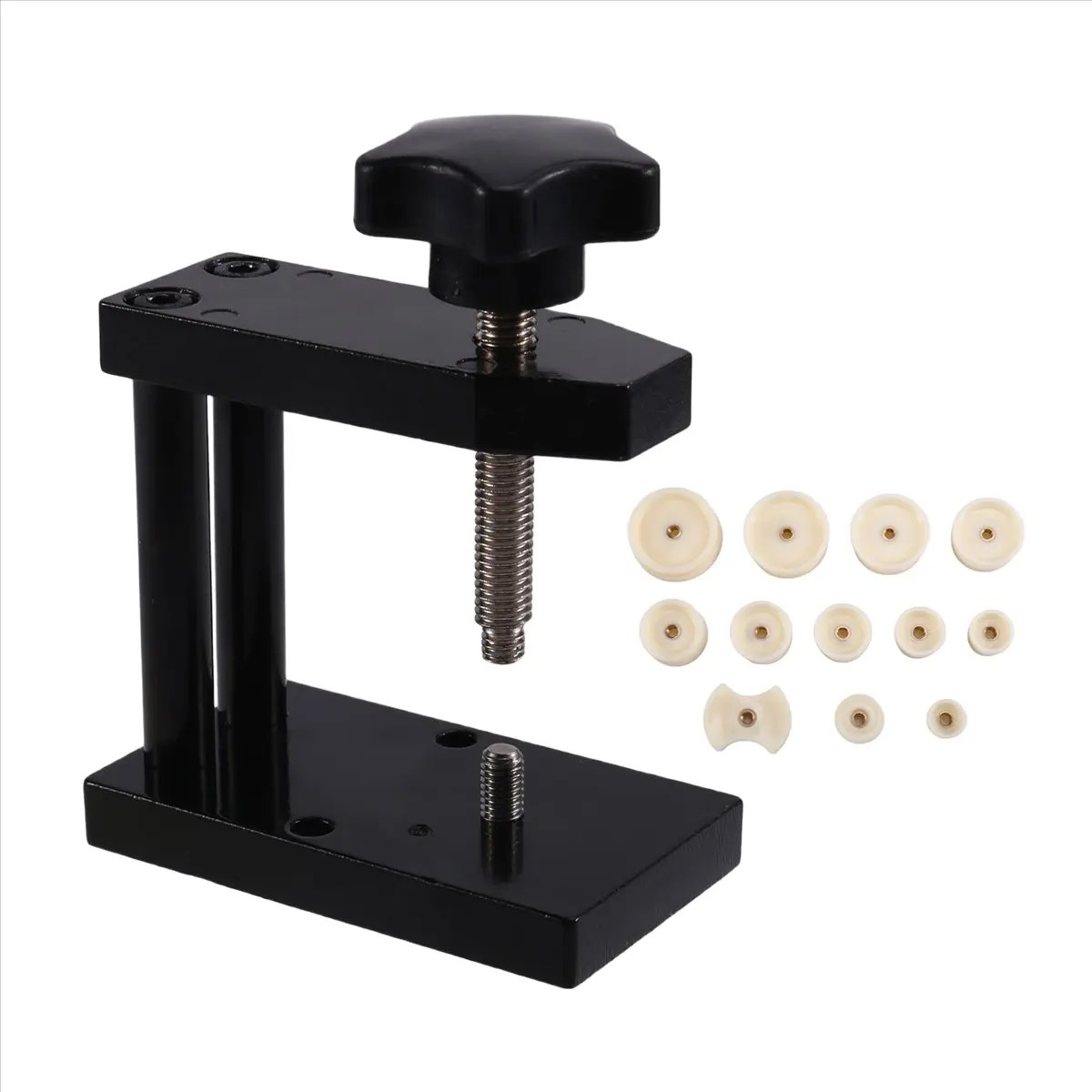 Watch Crystal Front Back Case Cover Presser Closer&12 Dies Kit Watch Repair Tool