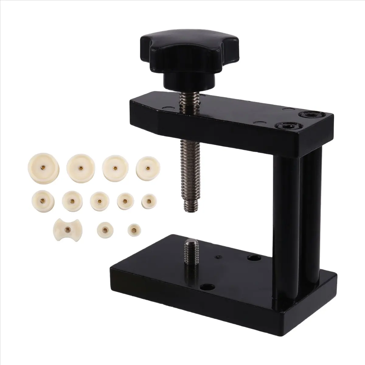 Watch Crystal Front Back Case Cover Presser Closer&12 Dies Kit Watch Repair Tool