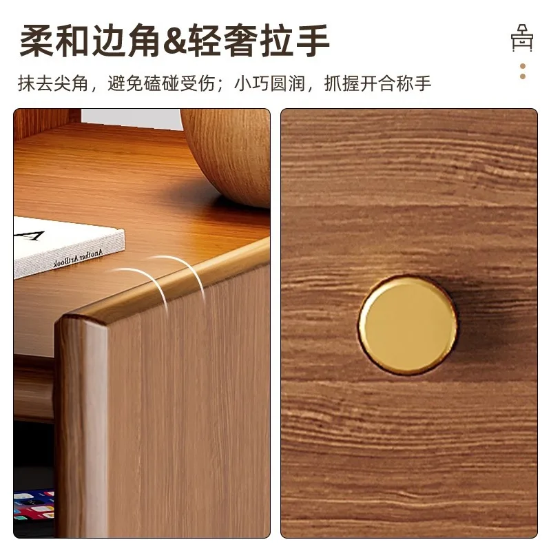 Solid wood bedside table Floor-to-ceiling simple modern shelf Small ultra-narrow gap storage cabinet Bedroom very narrow