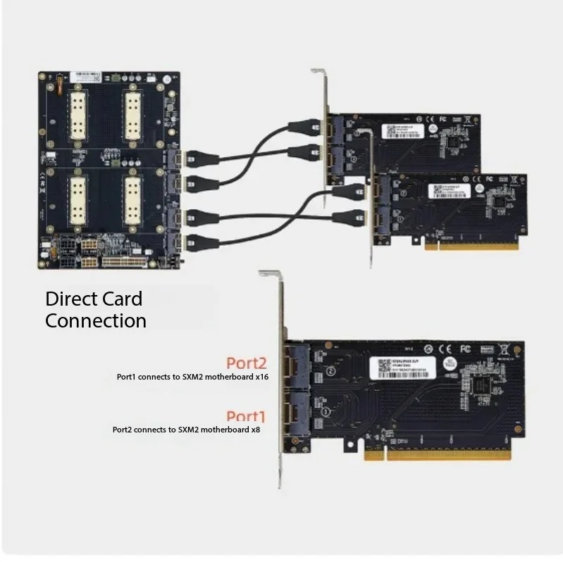 1PCS For V100 SXM2 Dual SIM Pass-Through 300G NVLink Interconnect Aom-sxmv Simplified Version