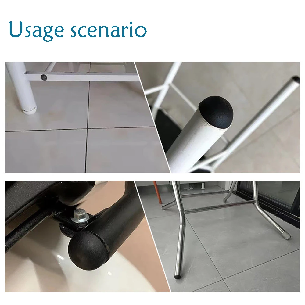 Black Plastic Round Pipe Plug Tube Non-Slip Chair Leg Foot Dust Cover Domed End Caps Floor Protector Pad Dia 13 16 19 20 22-76mm