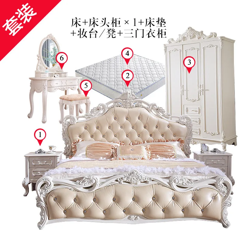 Organizer Large Bedrooms Sets Luxury Princess Luxury Full Set Bedroom Set Queen Monster Frames Camas Y Muebles Home Furniture