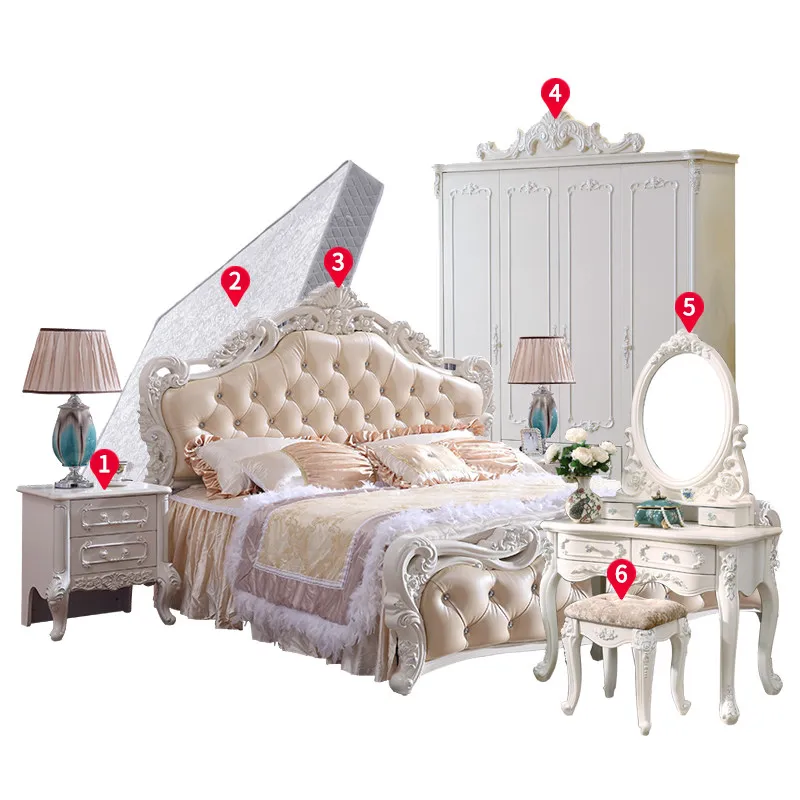 Organizer Large Bedrooms Sets Luxury Princess Luxury Full Set Bedroom Set Queen Monster Frames Camas Y Muebles Home Furniture